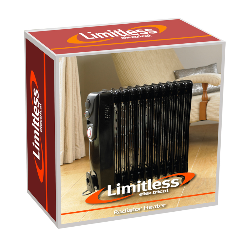 Limitless 11 Fin Black Radiator with TIMER 2500W-Collection Only